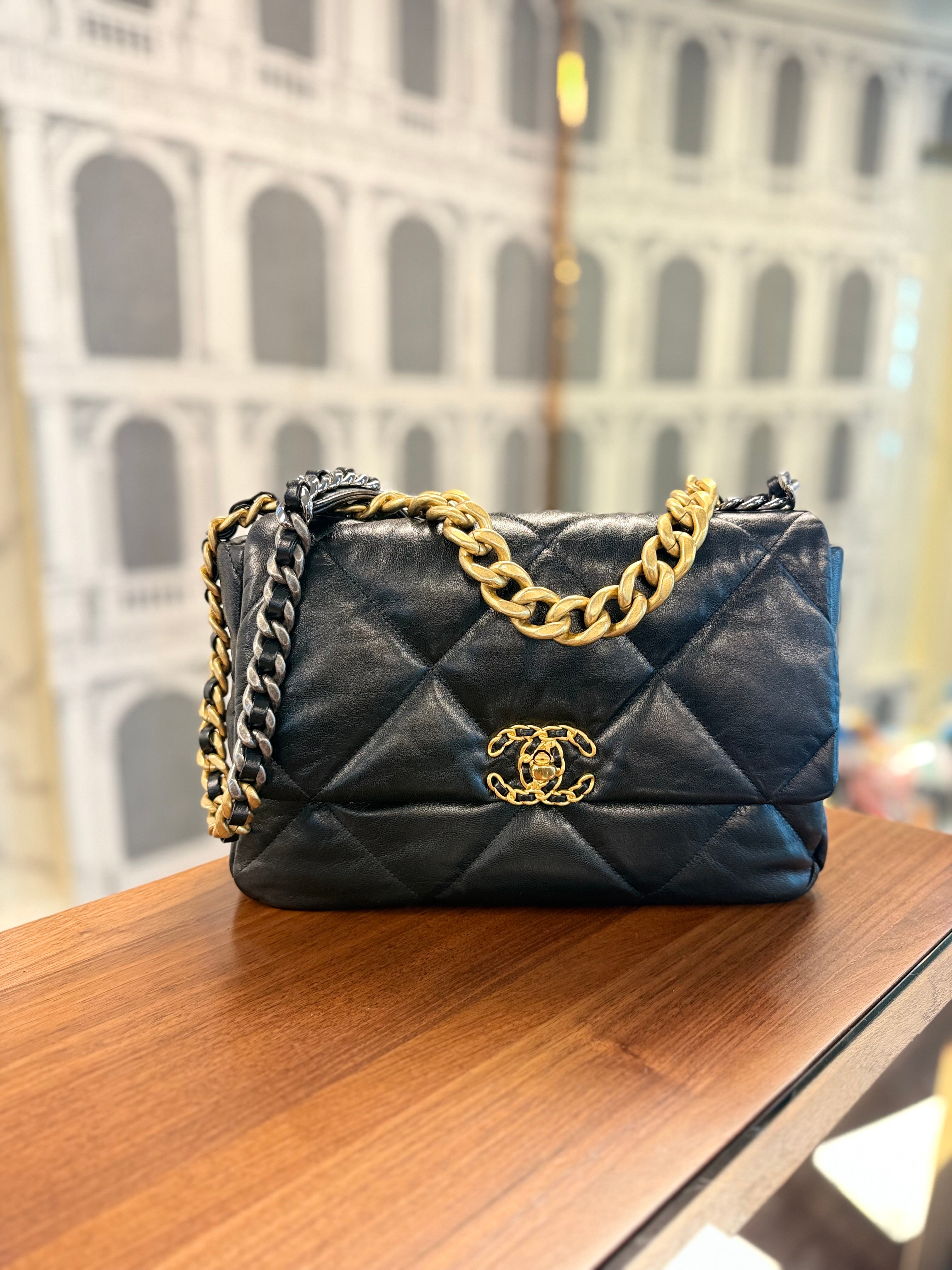 CHANEL C19 LARGE BLACK