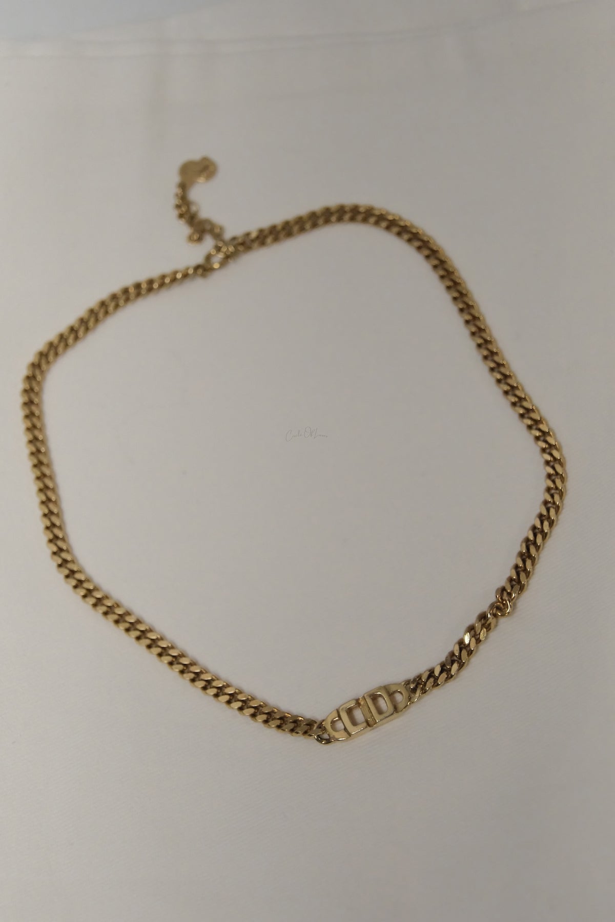 DIOR CD LOGO CHAIN NECKLACE METAL GOLD TONE