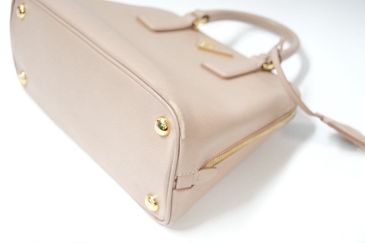Prada Promenade Small Bag  Powder Pink Saffiano Leather & Gold Tone Hardware