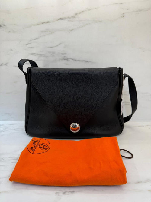 HERMES  TAURILLON CLEMENCE CHRISTINE BAG LEATHER BLACK SHW