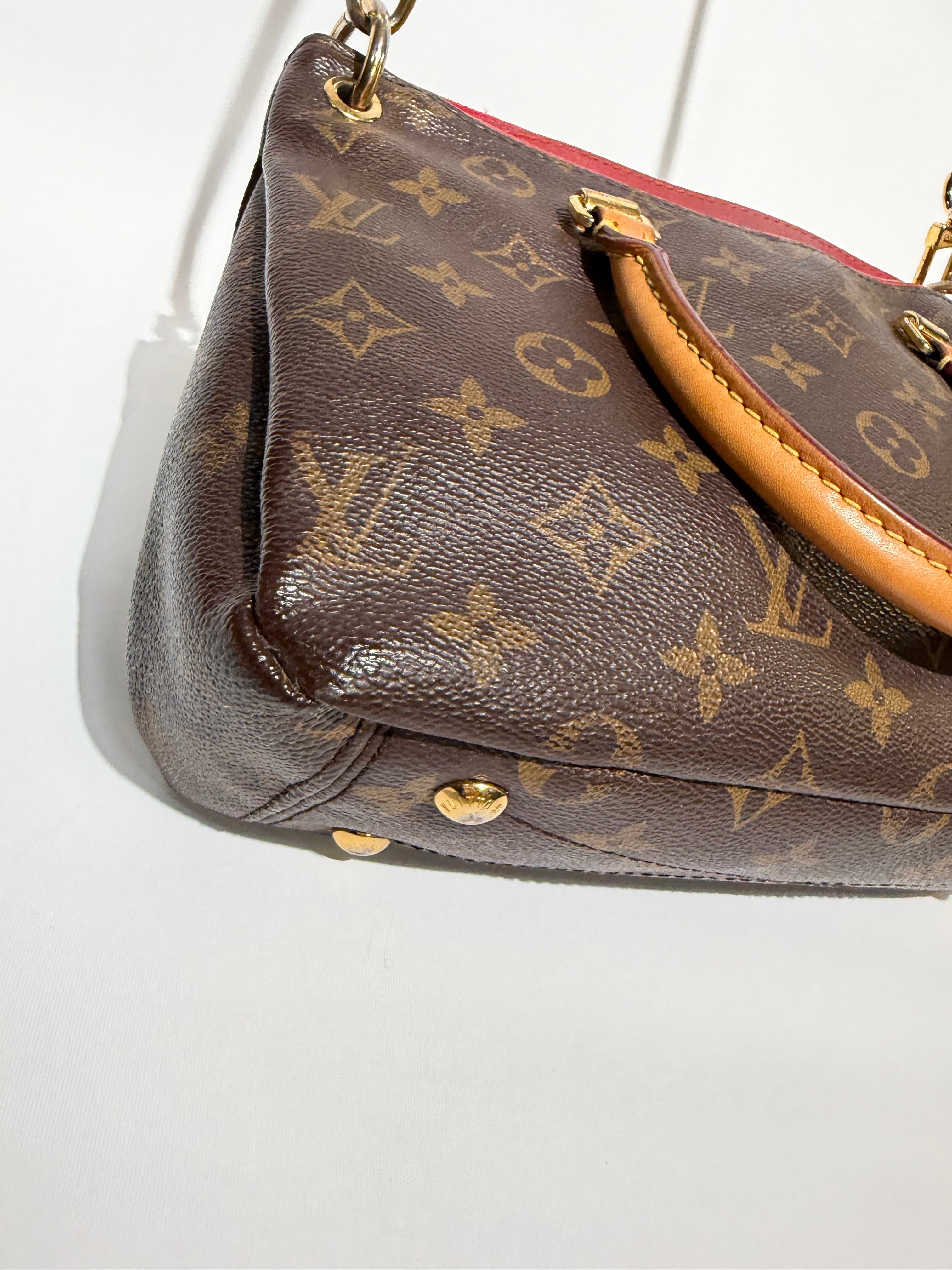 LOUIS VUITTON PALLAS BB MONOGRAM /RED