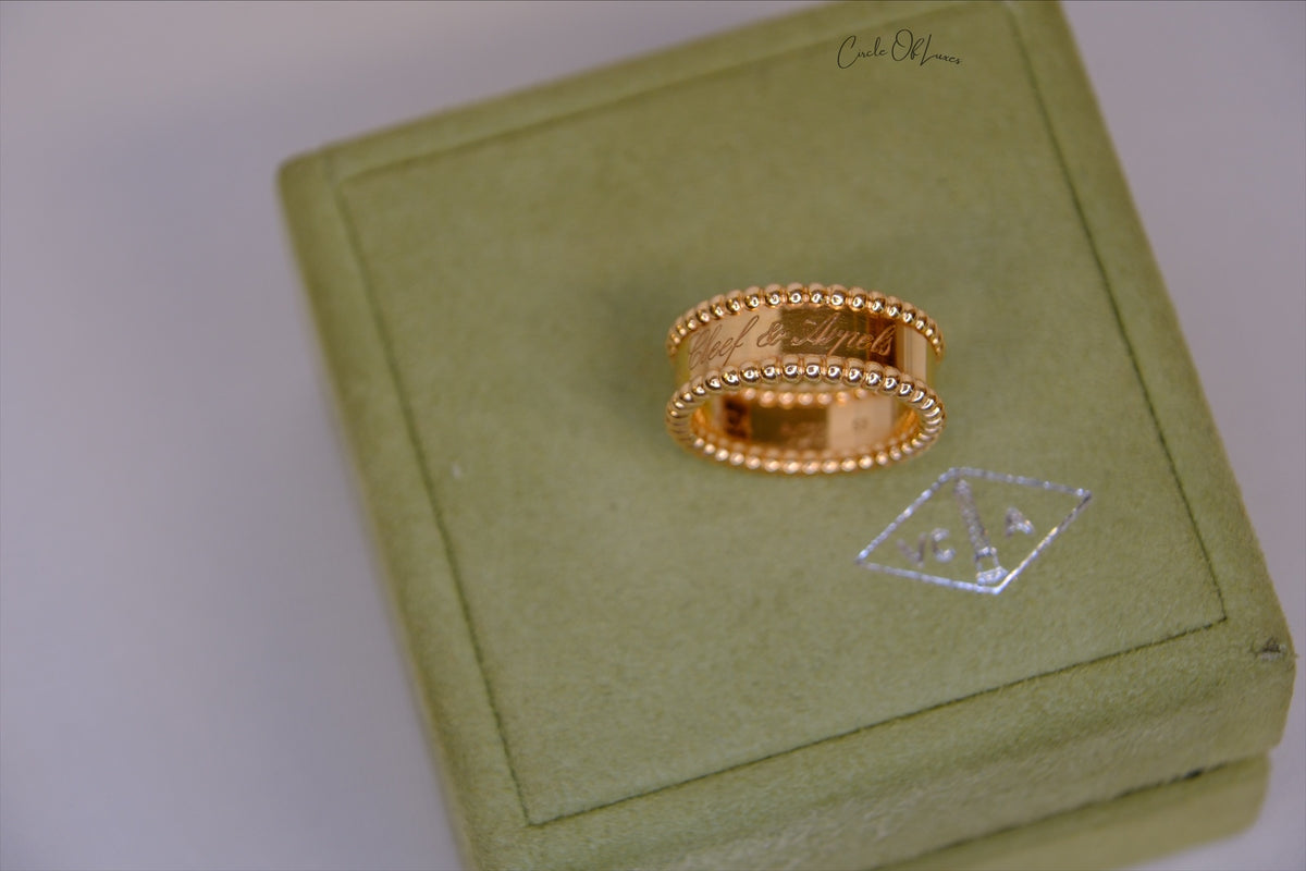 VANCLEEF & APRELS PERLÉE RING SIZE 55 ROSE GOLD