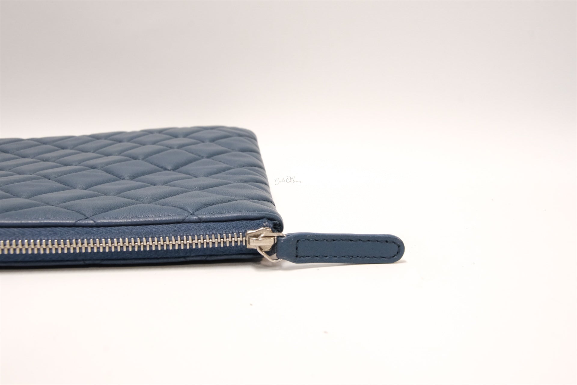 CHANEL LARGE BLUE OCASE POUCH  LAMSKIN SHW