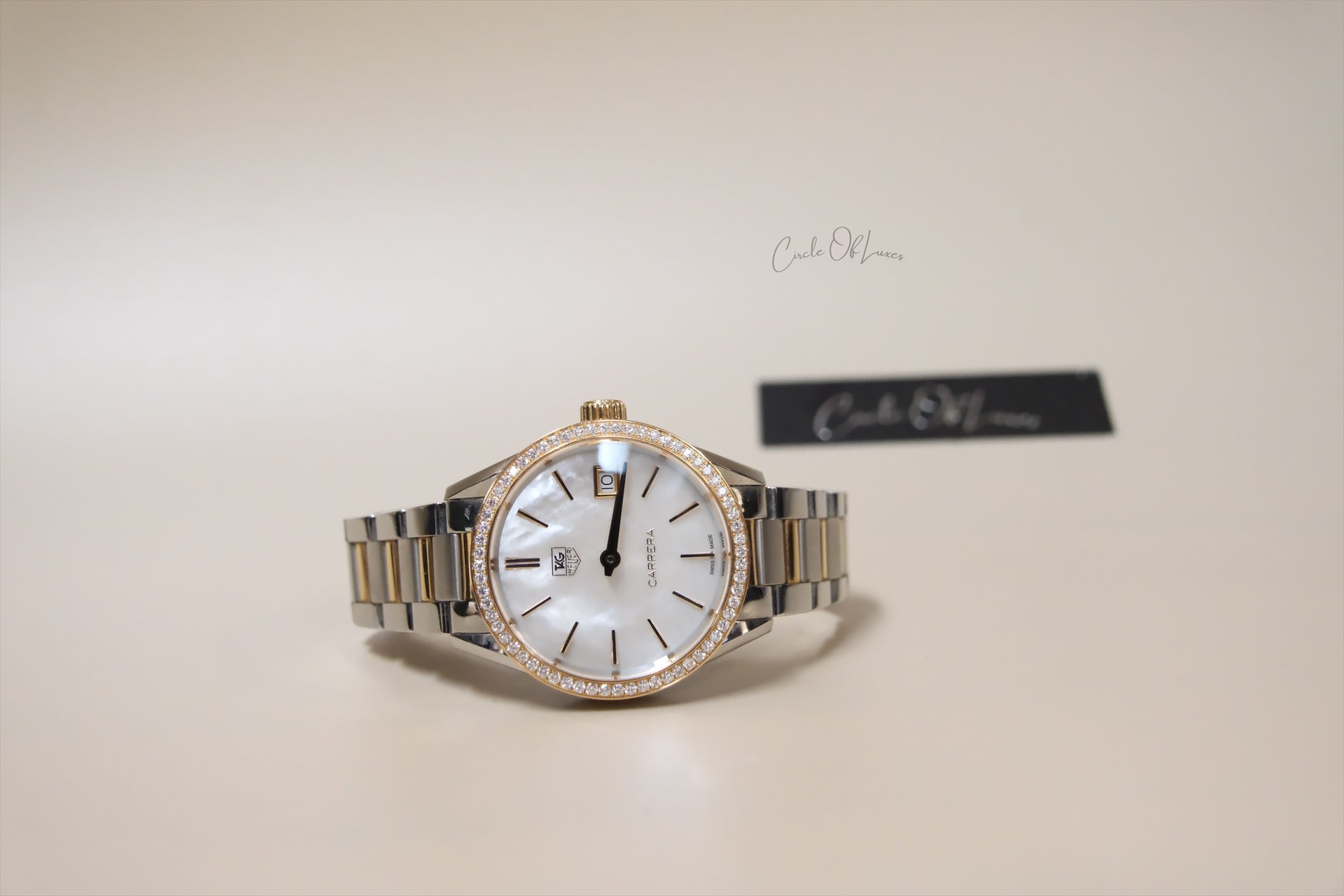 TAGHEUER 32mm CARRERA TWO TONE DIAMONDS BEZELS MOP