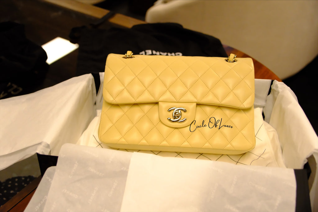 CHANEL SMALL YELLOW LAMSKIN GHW