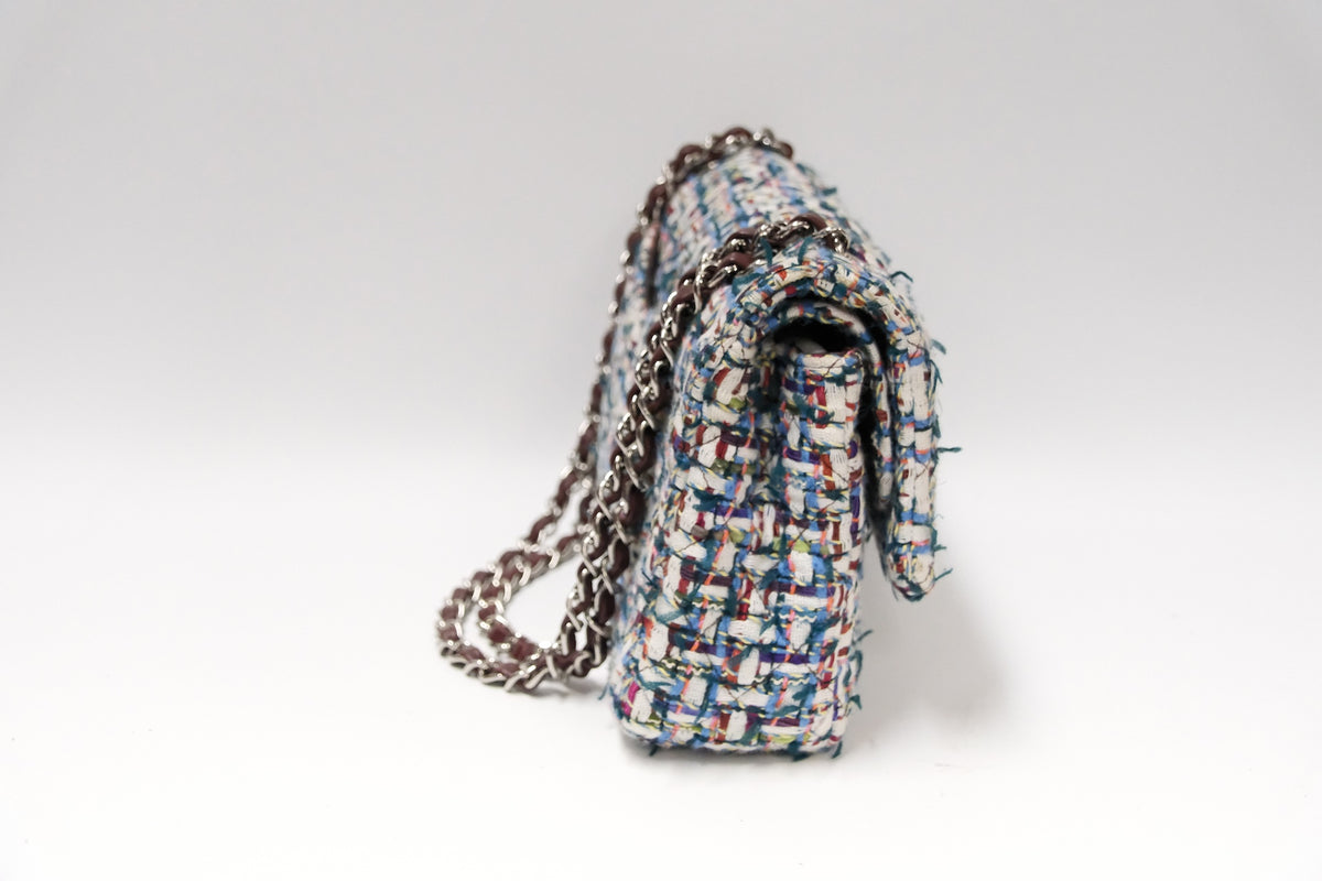 CHANEL CLASIC DOUBLE FLAP TWEED SHW