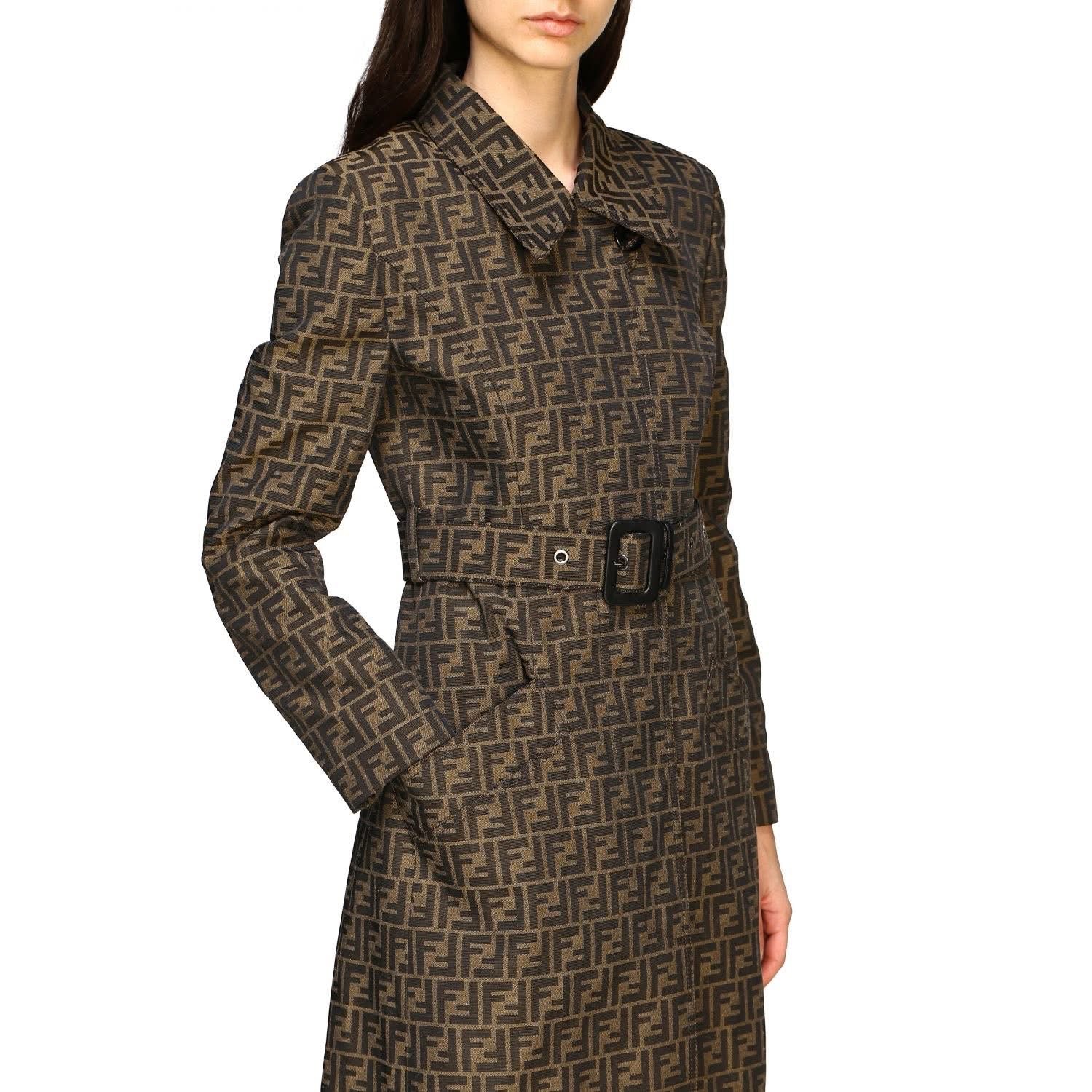 FENDI TRENCH COAT CANVAS SIZE 40IT