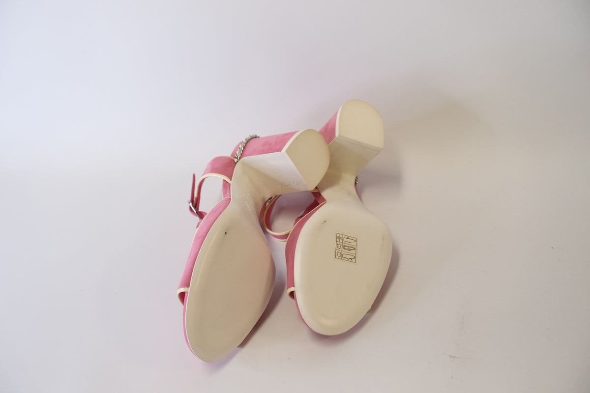 CHANEL PINK SUEDE PUMP SIZE 37