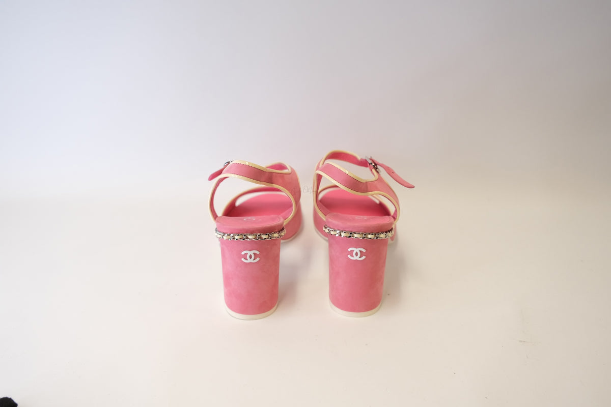 CHANEL PINK SUEDE PUMP SIZE 37