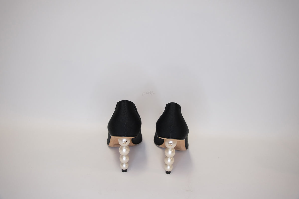 CHANEL MESH POINT HEEL  PEARL  SIZE 37