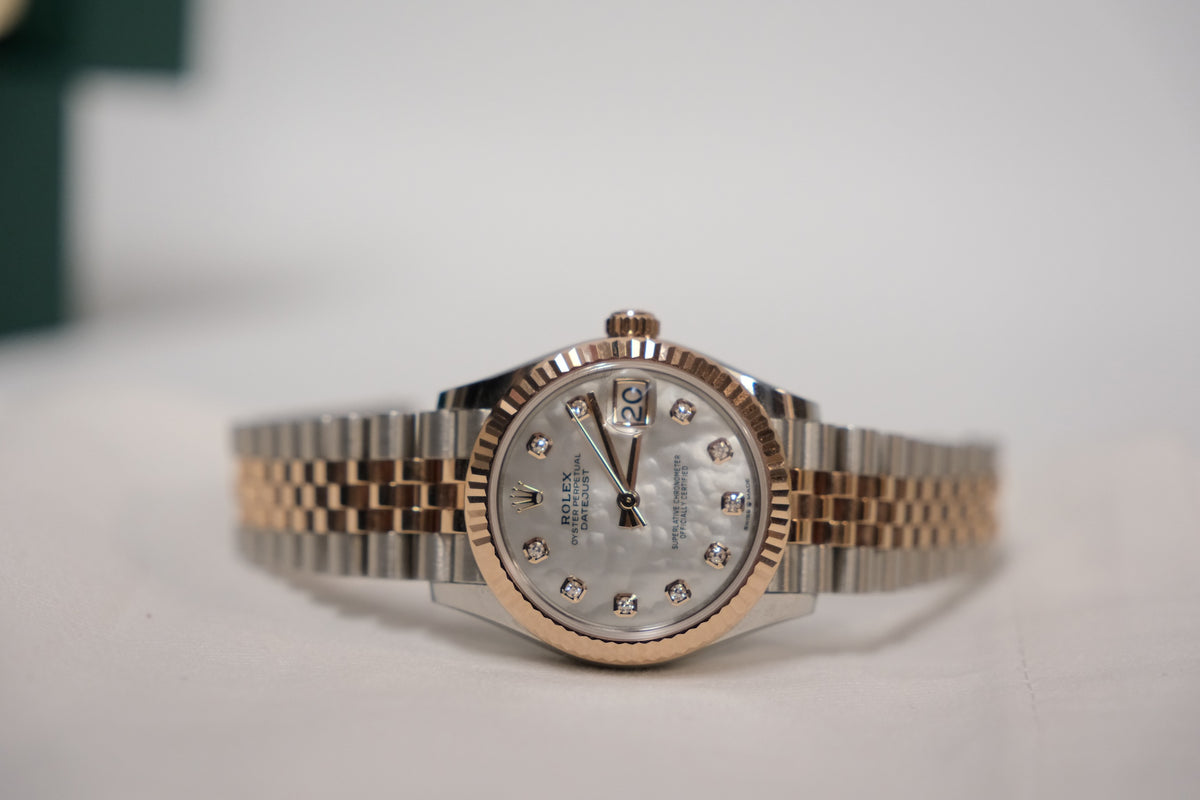 Rolex Datejust 31 Mother of Pearl Diamond Dial, Everose rose gold  ,Jubilee Bracelet