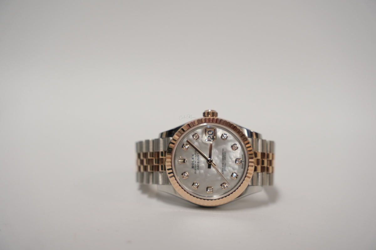 Rolex Datejust 31 Mother of Pearl Diamond Dial, Everose rose gold  ,Jubilee Bracelet