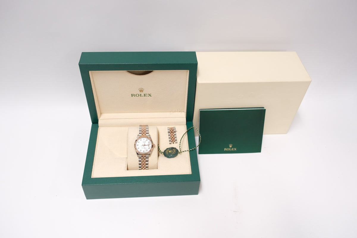 Rolex Datejust 31 Mother of Pearl Diamond Dial, Everose rose gold  ,Jubilee Bracelet