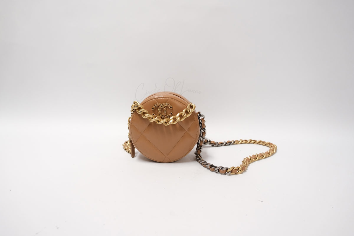 CHANEL C19 ROUND BAG CARAMEL