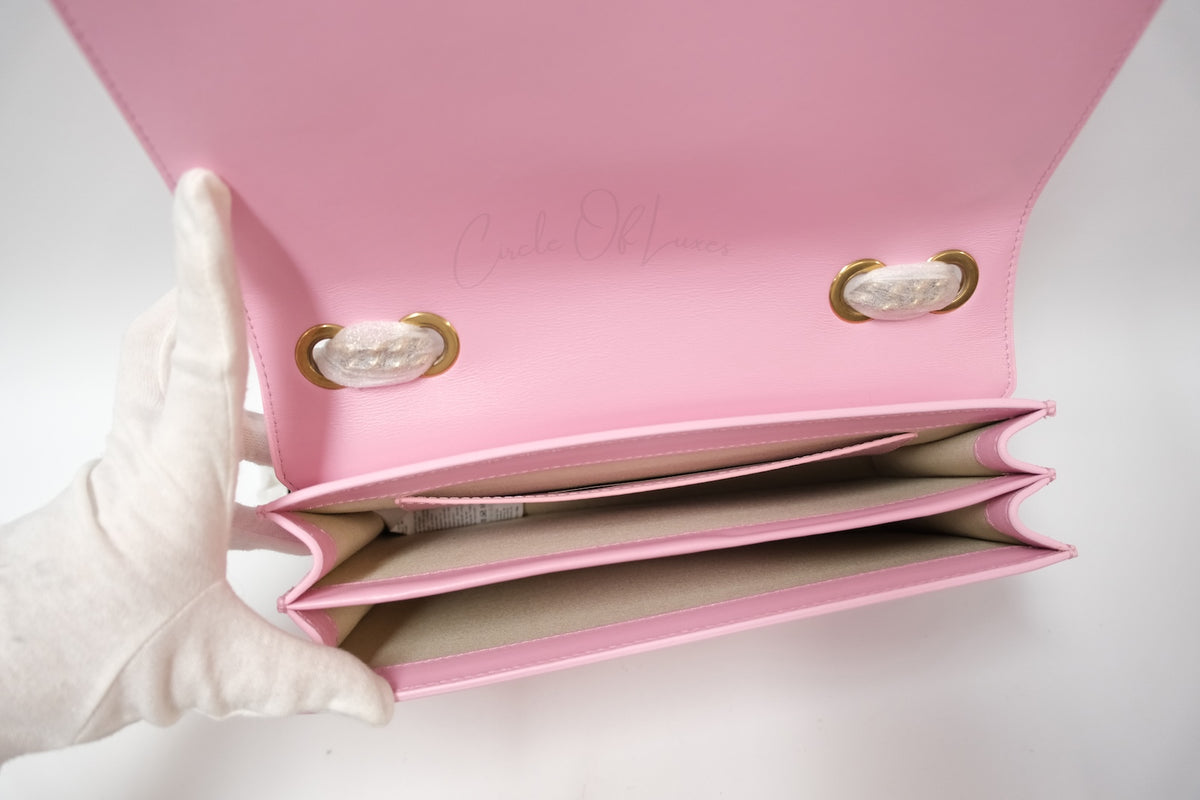ROBERTO CAVALLI PINK LEATHER RC SNAKE FLAG BAG