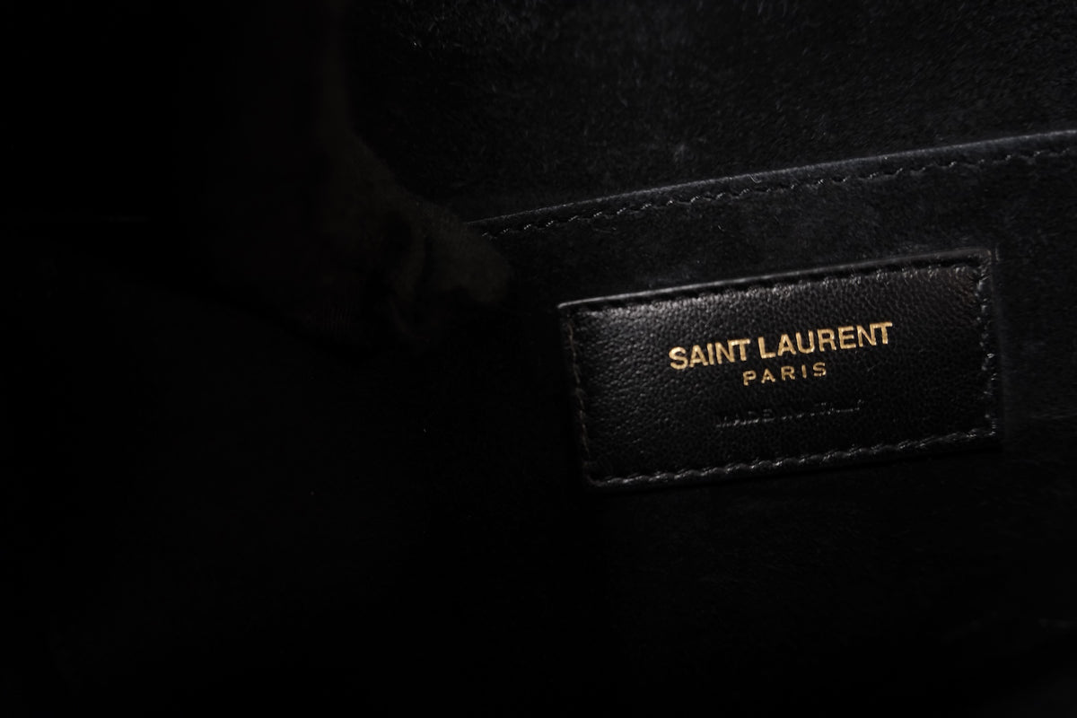 SAINT LAURENT BETTY BLACK SMALL BAG LIZARD EMBOSSED