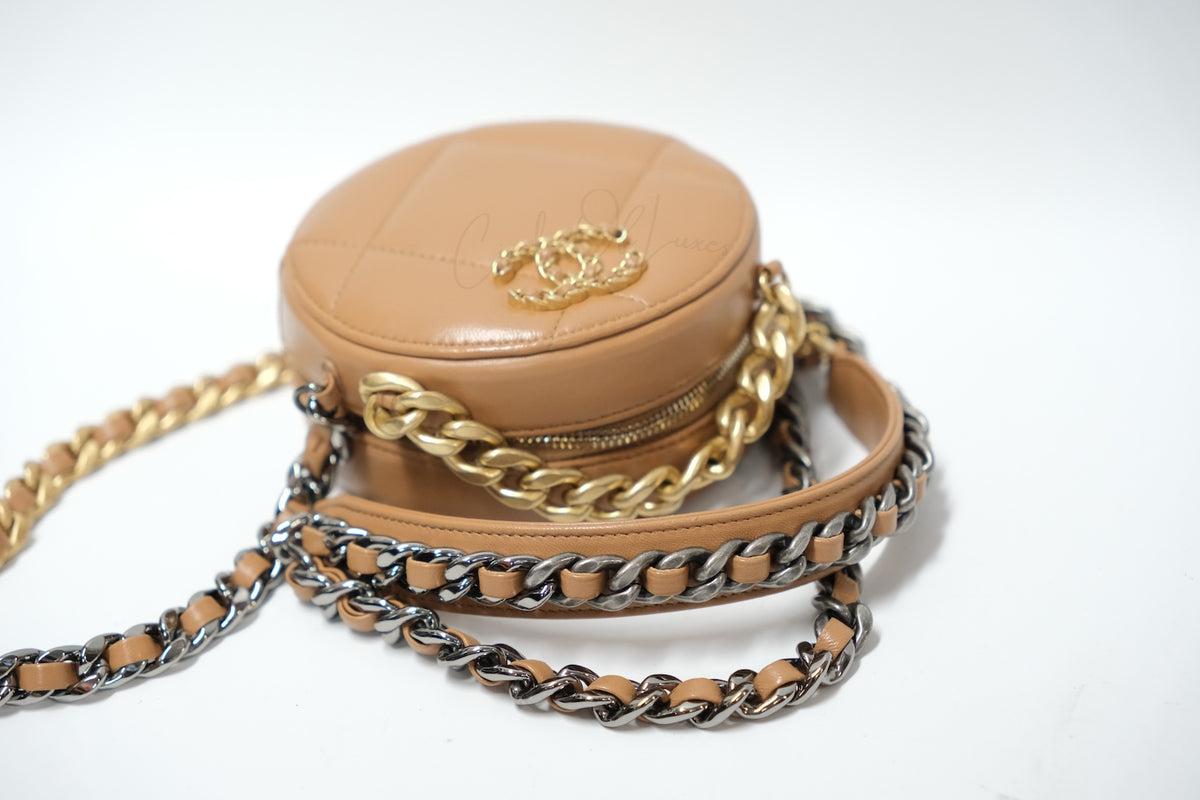 CHANEL C19 ROUND BAG CARAMEL
