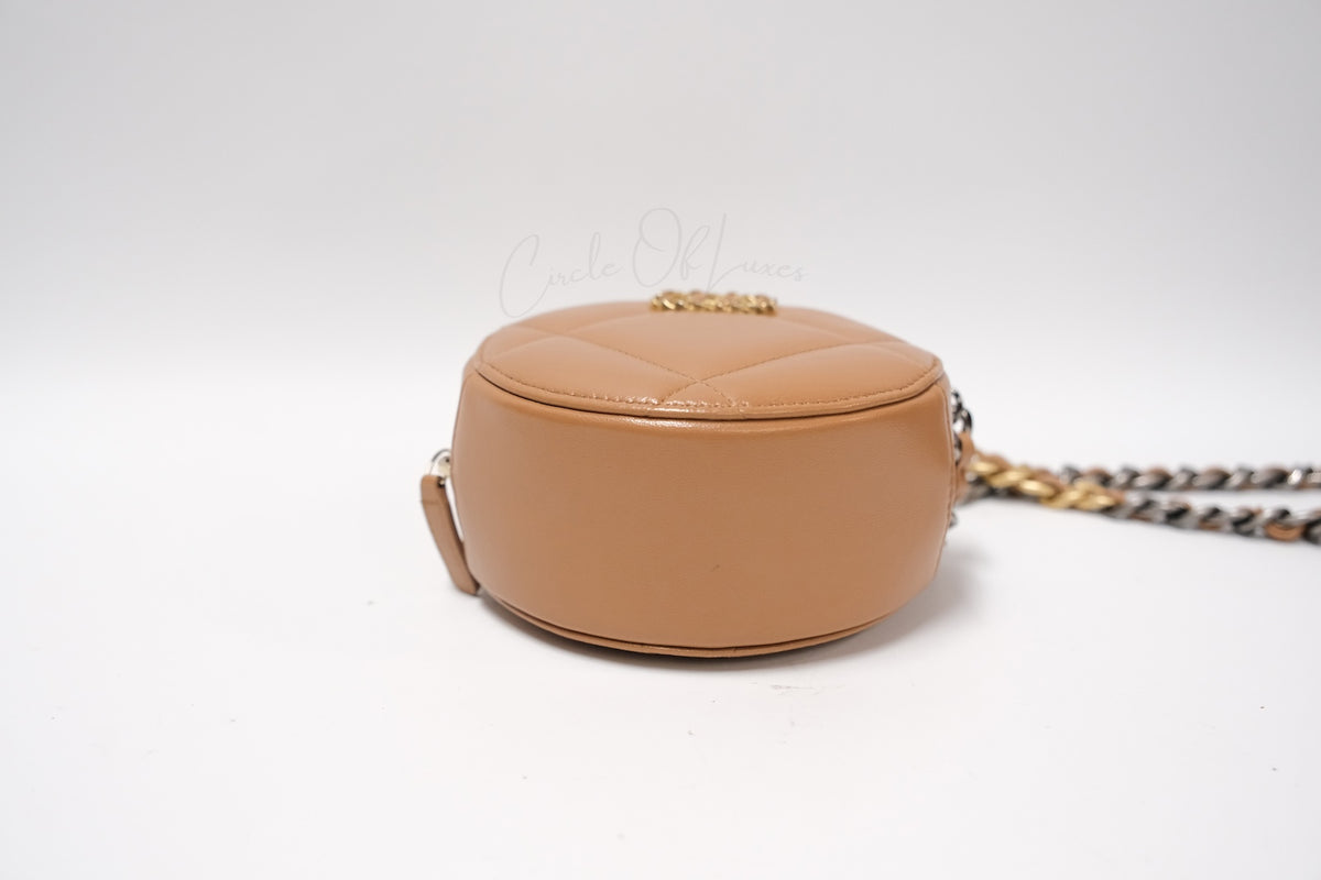 CHANEL C19 ROUND BAG CARAMEL