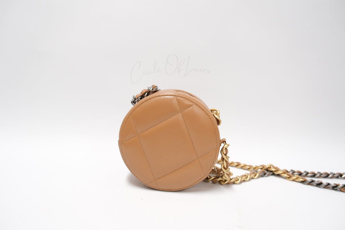 CHANEL C19 ROUND BAG CARAMEL