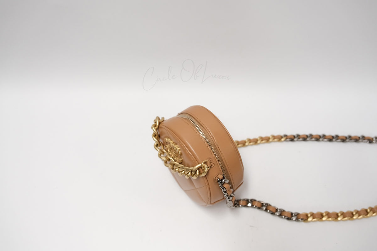 CHANEL C19 ROUND BAG CARAMEL