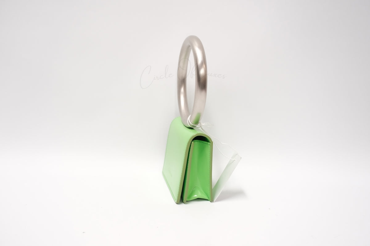 SALVATORE FERRAGAMO METAL HAND POUCH GREEN