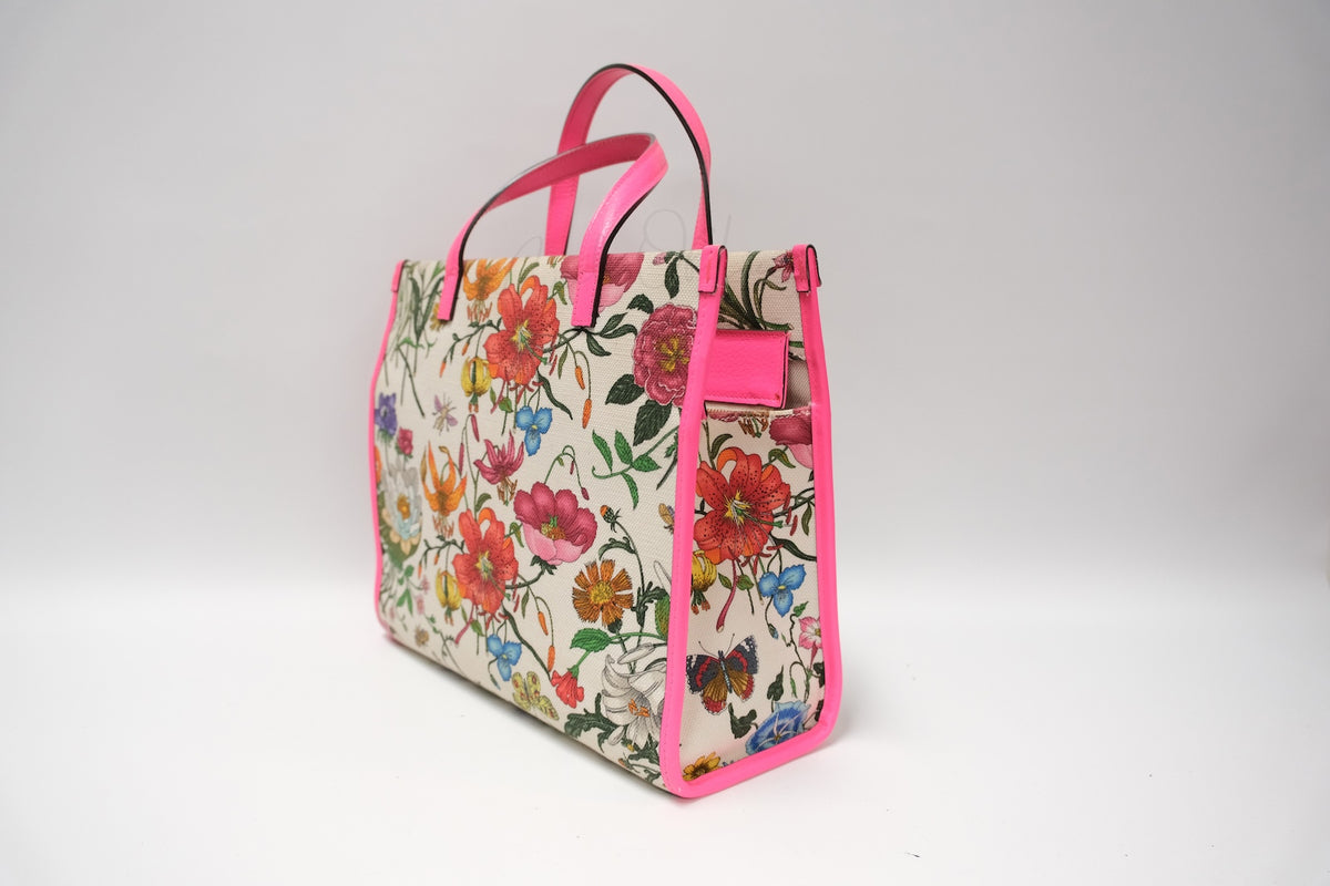 GUCCI FLORAL TOTE BAG